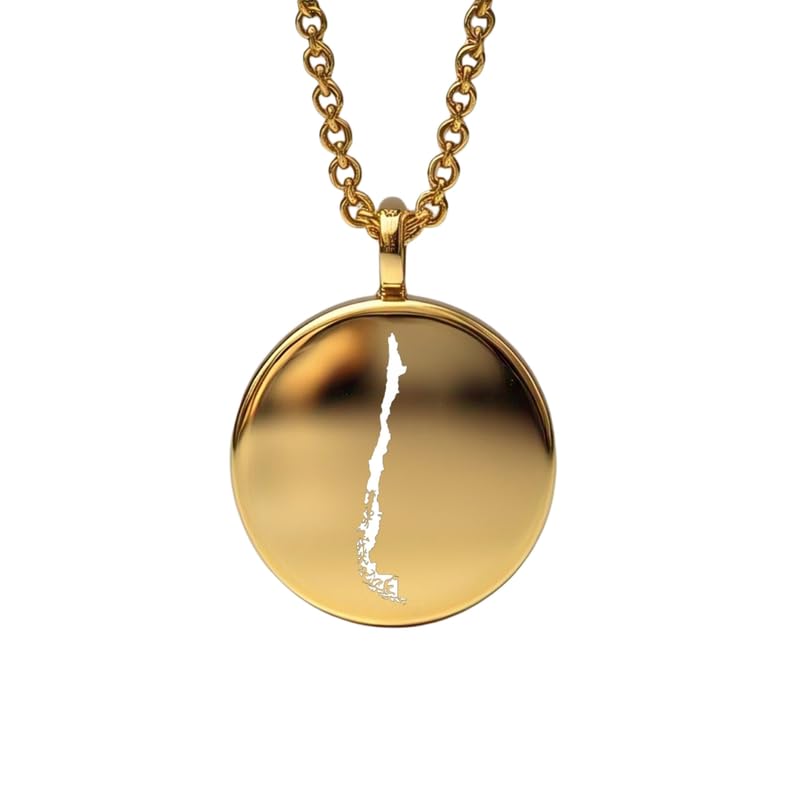 Pendentif carte du Chili argent et or pour sublimer vos looks de vacances