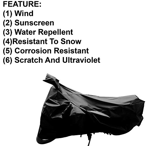 Image of Aksmit Universal Two Wheeler Bike /Scooty Body Cover Heat Protectio /Water Resistance /UV-Rays /Birds Dropping /Scratchproof /Dust Proof (Black)