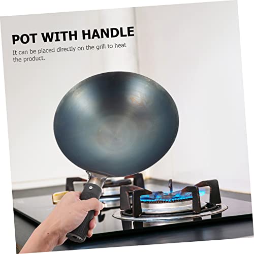 Wok de hierro Cabilock 12 pulgadas sin teflón con mango ergonómico miniatura 5