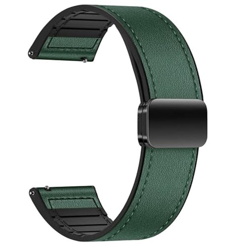 Image of AONES Watch Strap Leather Silicone Magnetic Belt 20mm Compatible for Compaq Q Watch Balance Smartwatch Band