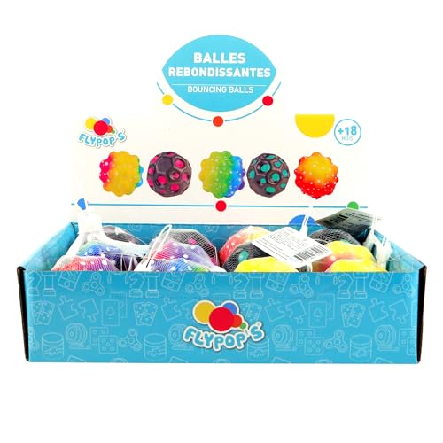FLYPOP'S - Springball - Spiel für den Pausenhof - 037218 - Zufälliges Modell - Schaumstoff - Geburtstag - Geschicklichkeitsspiel - Kinderspielzeug - 7 cm x 7 cm - Ab 18 Monaten