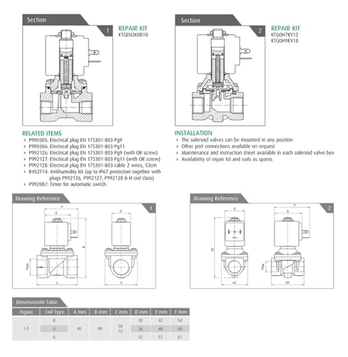 Électrovanne normalement fermée 24VAC DN10 ODE pour contrôle des fluides - 4