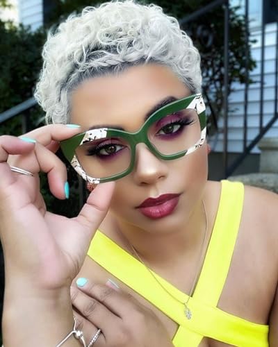 Image of VOOGLAM Stylish Rectangle Blue Light Blocking Glasses for Women Anti Eyestrain UV Eyewear Terrie