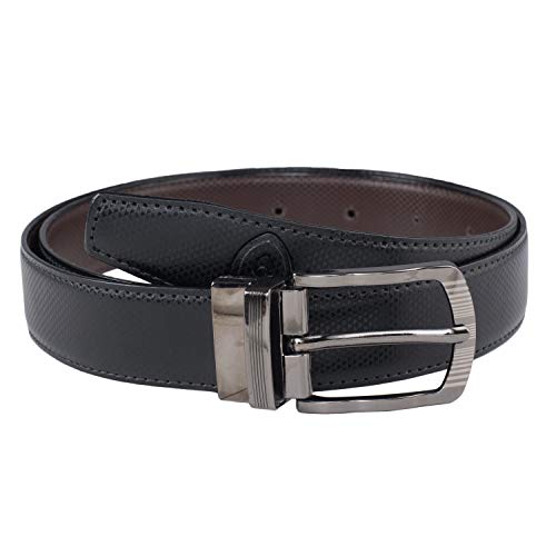 Image of Keviv PU-Leather Formal, Casual & Reversible Belts For Men (Black /Brown) (GB-)