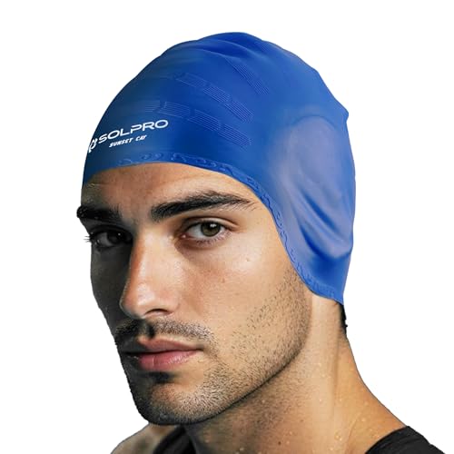 Image of Solpro Sunset Cay Unisex Swimming Cap|for Men,Women,Boys,Girls,Athletes,Swimmers|for Training,Competition in Swimming Pool,Water Sport,Beach,Water Park & Activties|One Size Fits All