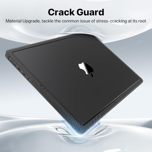 Image of Soonjet CrackGuard for MacBook Pro 14 inch Case M5 M4 M3 M2 M1 2026-2021 | Anti Crack Upgrade, Fingerprint Scratch Resistant, Protective Hard Shell Laptop Cover, Thin & Light, Matte Space Black Clear