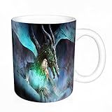 AELKSP Tazas grandes de 330 ml para café, tazas desayuno, té y bebidas calientes, tazas de cafe,Un espeluznante dragón homúnculo con piel derretida y una docena de brillante,regalo aniversario pareja