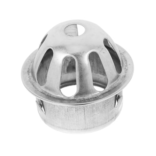 LIFKOME ステンレス製屋外用丸型排水カバー 大排水量防詰まり設計 ガターリーフガード対応 雨樋用排水口保護カバー バルコニー 屋上用