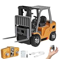 Mini RC Construction Series – Pocket Dump Truck, Excavator & Forklift Set, 1/64 RC Forklift with Lights & Sounds, 2.4Ghz Remote Control Construction Vehicles, Built for Fun (Forklift)