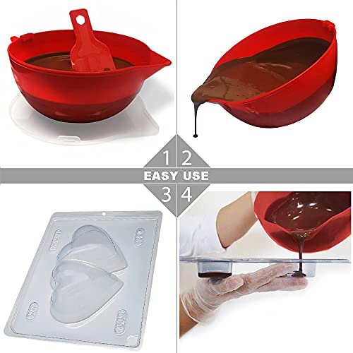 Moule chocolat chaud double coeur BWB 842 silicone avec 1 cavités