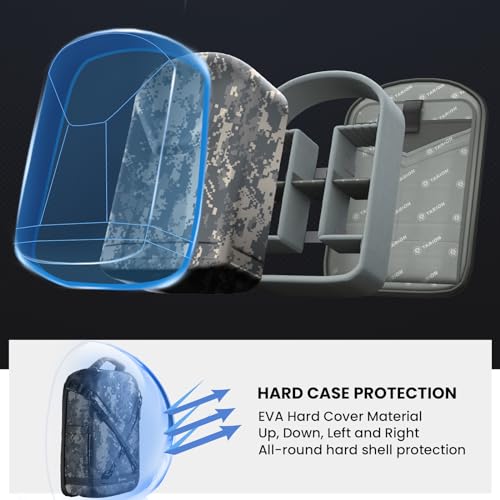 Image of TARION Camera Backpack 3-side Hardshell: Hard Case Camera Backpack Bag Photography Backpack DSLR Backpack with Waterproof Raincover Laptop /Tripod Compartment Hard Side Drone Backpack Photo Bag Camo