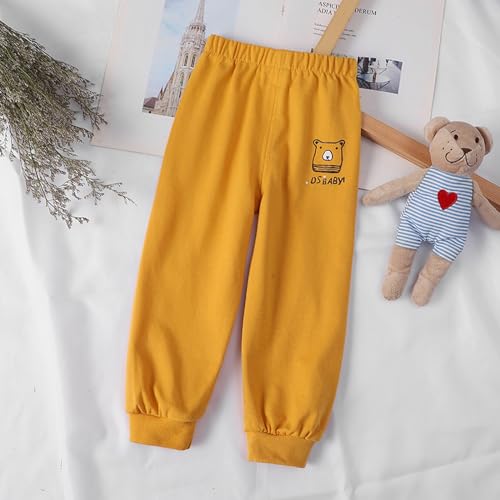 Betadog Toddler Girls Boys Sweatpants Kids Casual Athletic Pull-On Cotton Jogger Pants Boys (Yellow, 4-5 Years)3