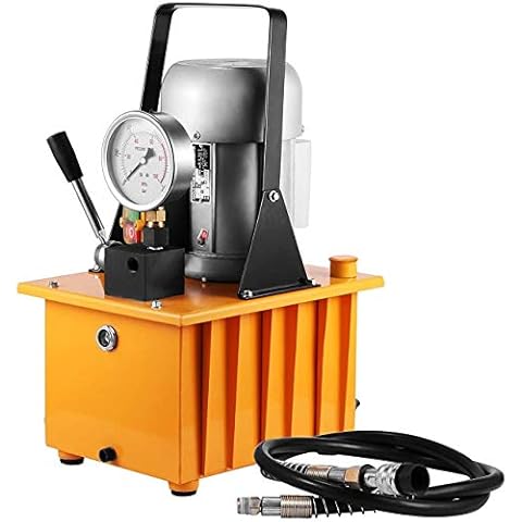 Mophorn Elektrohydraulikpumpe 750 W, Elektrische Hydraulikpumpe 0,52 L/min - 2,5 L/min, Elektrische Angetriebene Hydraulikpumpe mit Manual-Ventil, Einzel-wirkende Elektrohydraulikpumpe mit Ölschlauch Cover
