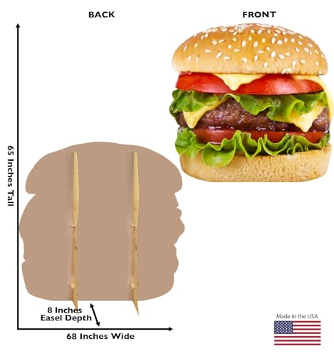 Image of Cardboard People Cheeseburger Life Size Cardboard Cutout Standup