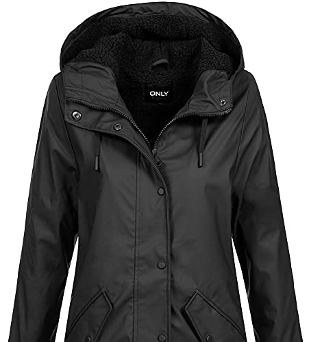 ONLY-Damen-Regenjacke-ONLSally-mit-Kapuze-warm-gefuettert