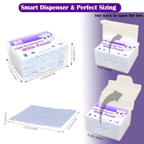Image of 24 Pack Scouring Scrub Pad Singles with Foam | Multi-Surface | Non-Scratch