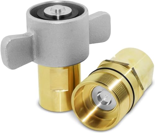 Image of 1 inch NPT Wet-Line Wing Nut Heavy Duty Hydraulic Quick Disconnect Coupler /Coupling Set for Live Bed Dump Trailer Hydraulic Systems