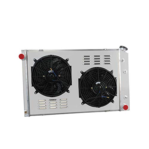 OzCoolingParts Chevy C/K/P/R/V Series Radiator Shroud Fan Kit, 3 Row Core Aluminum Radiator Fan Shroud Kit for 1973-1991 74 75 76 77 78 Chevy C10/C20/C30/K10/K20/K30 Pickup Truck Blazer Jimmy Suburban - Thumbnail 3