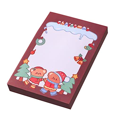 SANGHAI Bloco de notas adesivo clássico de Natal com bolso de desenho animado, mini bloco de notas a