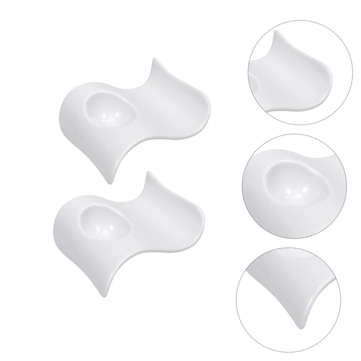 Cabilock Coquetiers en Céramique Blancs, Lot de 6 Pièces, pour Œufs | Assiettes de Table Modernes et Élégantes, Faciles à Nettoyer, pour Mini Amuse-bouches