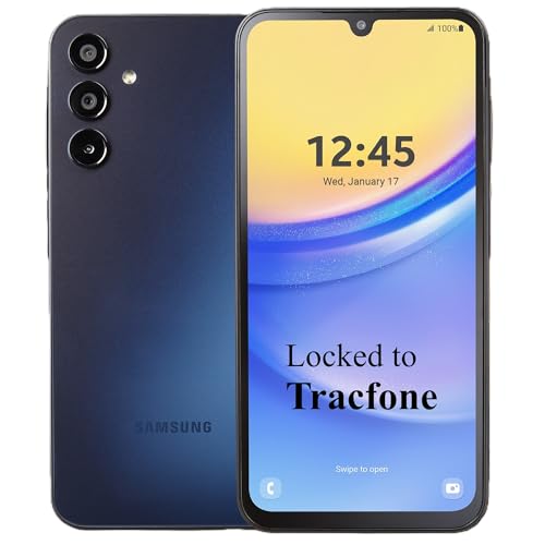 Image of [Activation Promotion] Tracfone Samsung A15 5G Locked Prepaid Smartphone, 64GB, Black - Includes $20 Unlimited Talk, Text, & 4GB Data 30-Day Plan