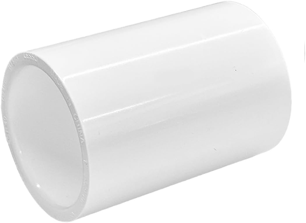 LESSO 4" PVC Pipe Coupling Adapter Pipe Fittings (S x S) Contractor Pack Schedule 40 Heavy Duty 4 Inch PVC Slip Socket Connectors for DIY Shelf Garden Support Structure, White