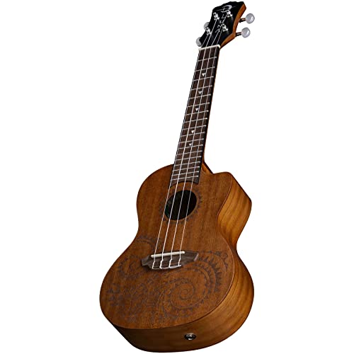 Luna UKE GWC Tattoo Concert Mahogany Acoustic/Electric Ukulele thumb #2