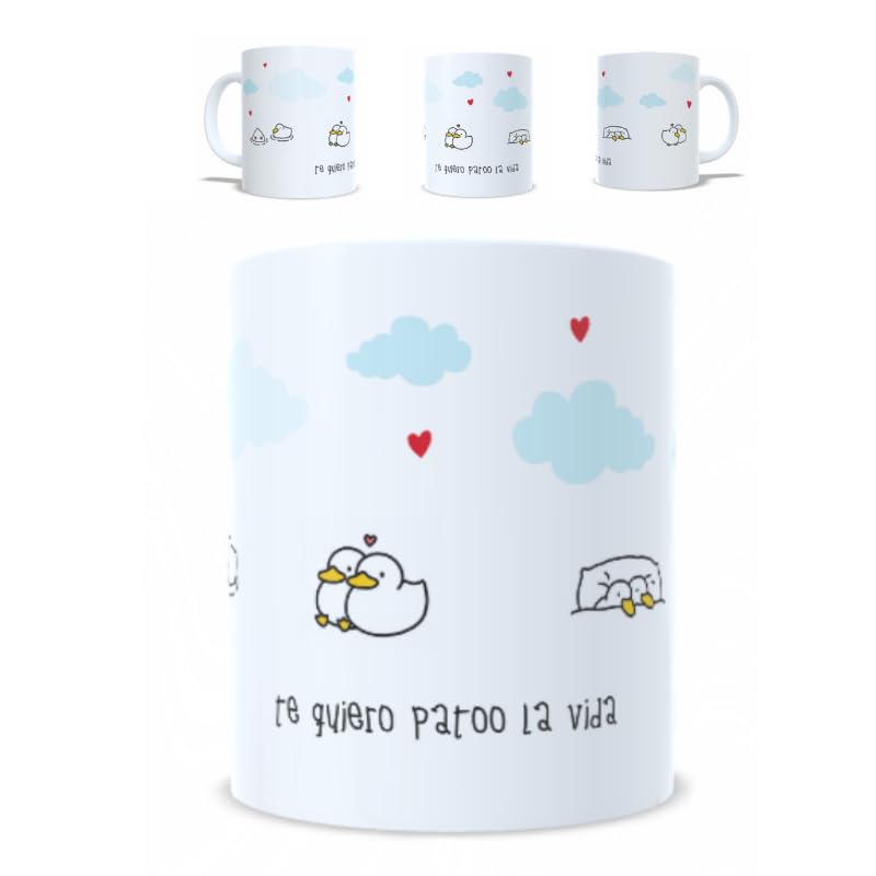 Canecas de cerâmica para namorados | canecas originais para oferecer dia dos namorados | presente casal, namorado e namorada | presentes originais para casais (amo-te patoo a vida)