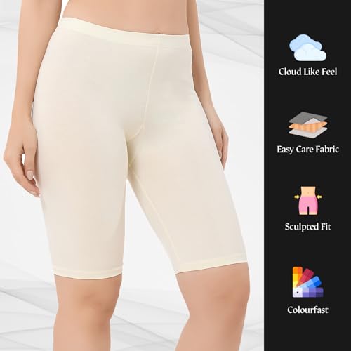 Image of TRASA Women's Cotton Fashion Biker Workout Cycling Shorts, Avialable Sizes: S,M,L,XL,2XL,3XL