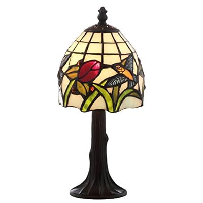 JONATHAN Y JYL8014A Hummingbird Tiffany-Style 12" LED Table Lamp Tiffany,Traditional for Bedroom, Living Room, Office, College Dorm, Coffee Table, Bookcase, Bronze