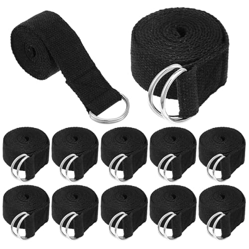 Molain 12 Pcs Yoga Strap, Non-Elastic Stretching Strap Yoga Straps