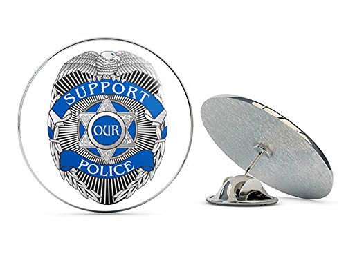 Support Our Police Blue Line Badge Metal 0.75