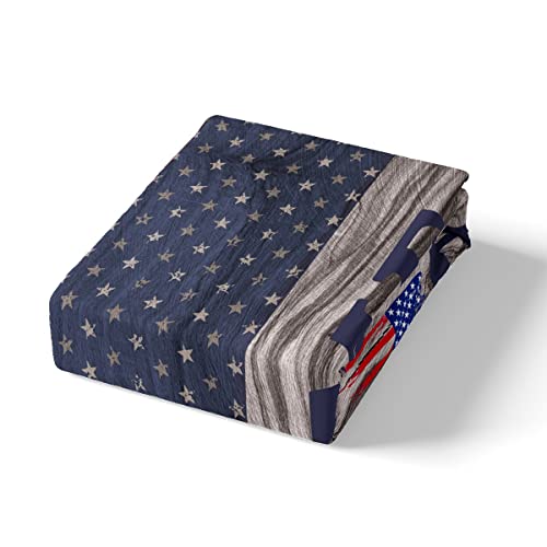 Housse de Couette Drapeau Américain Étoiles et Rayures Style Géométrique - 6