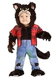 Infant Werewolf Halloween Costume | Cozy Wolf Hooded Jumpsuit with Shoe Covers for Playtime Fun