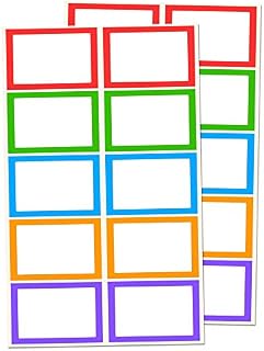 250 Pack - Coloured Labels Stickers Name Tags, 7.5 x 5 cm, 5 Colours