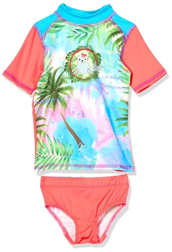 Image of Girls' Long Sleeve Swim Set: Rashguard with Panty