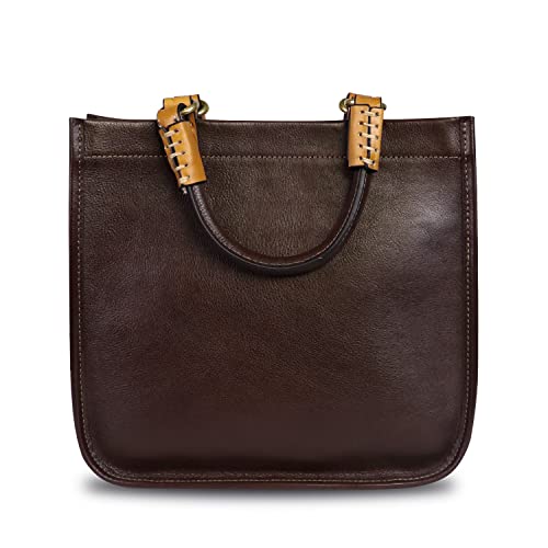 Genuine Leather Handbag Purse for Women Retro Handmade Top-Handle Satchel Crossbody Bag Shoulder Bag3