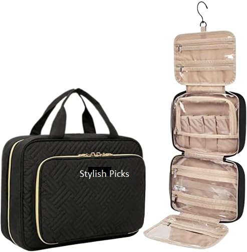 Neceser de viaje con gancho para colgar resistente al agua bolsa de cosméticos de maquillaje organizador de viaje para accesorios champú contenedor