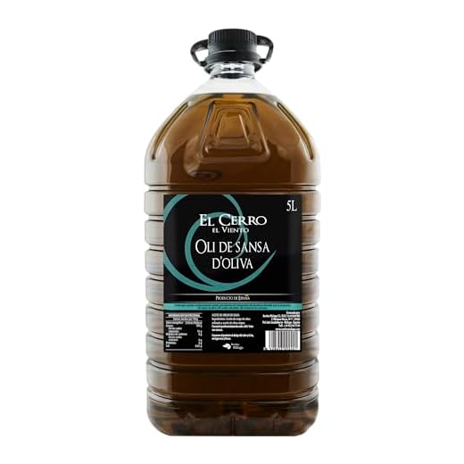Aceite de Orujo de Oliva EL CERRO EL VIENTO PET Garrafa Transparente Asa Negra 5L