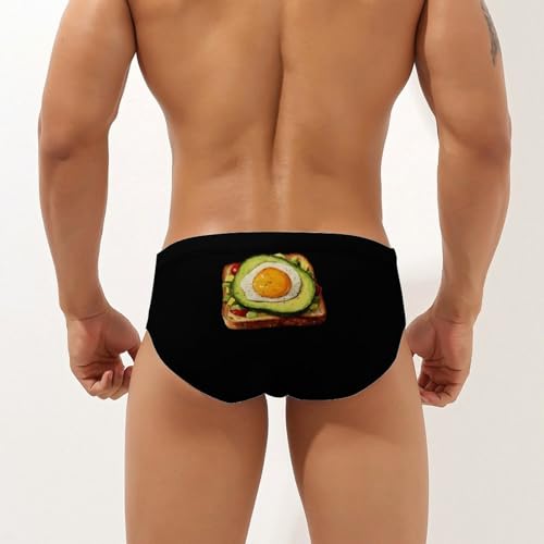 Avocado Toast Printed Swim Briefs for Men Sexy Bikini Swimwear Elastic Beach Trunks Bathing Suit3