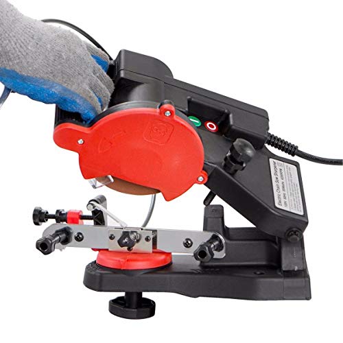 85W Mini Bench Mount Electric Chainsaw Grinder Sharpener w/Brake for Sharpening Oregon Husqvarna Stihl Echo Chain Saw