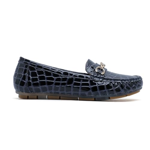 Image of Women's Business Loafers Work Casual Flats Shoes Lightweight Penny PU Leather Slip On Walking Shoes