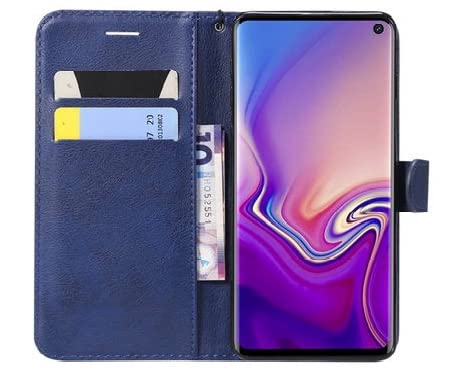 Image of Dkandy for Oneplus 11R 5G, Vintage Faux Leather Executive Flip Wallet Case Stand with Card Holder & Magnetic Closure Cover for Oneplus 11R 5G - Dark Blue