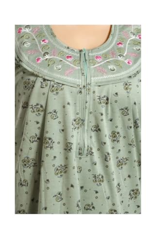 Image of Onekbhalo Women's Cotton Floral Kaftan Nighty Maxi Gown (OK Free Size)