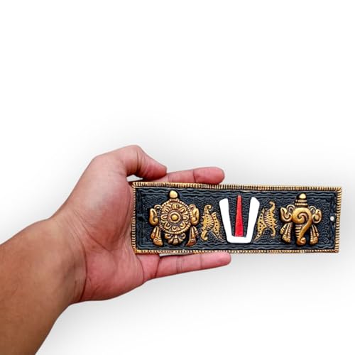Image of 7 Inche Shank Chakra Tilak for Door, in Aluminium Metal Home Shop & Office