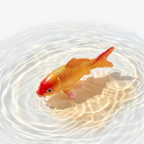 Image of LOGOFUN PVC Artificial Goldfish Model | For Photo, Aquarium, Terrarium, Garden, Aquatic Layouts, Coordinates With Gravel, Plants, Rocks, Caves and Tank Accessories