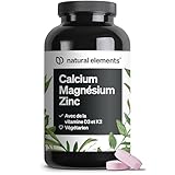 Calcium Magnésium Zinc Vitamine D3 K2 (MK7), 360 Comprimés pour 1 An, Hautement Dosé avec Cuivre, Sélénium et Manganèse, Pour les Os, Système Immunitare & Muscles, Sans Additifs, Testé en Laboratoire