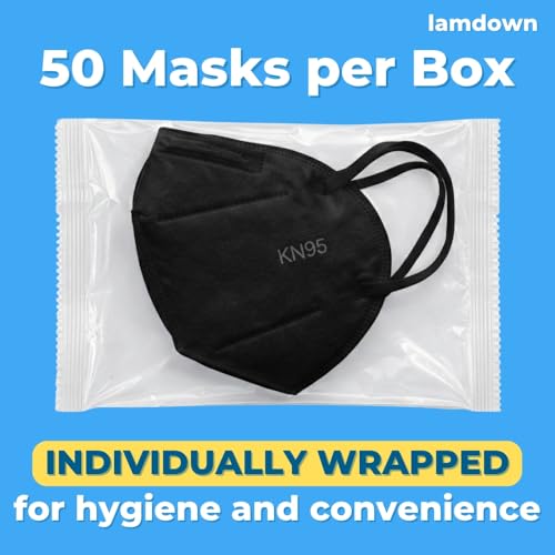 Image of (600-Pack) KN95 Face Masks, Individually Wrapped, Premium Disposable Dust Mask, Black