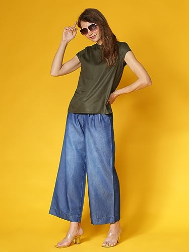 Image of NOVIO Cotton Blend Women Mid Rise Fashion Palazzo for Women