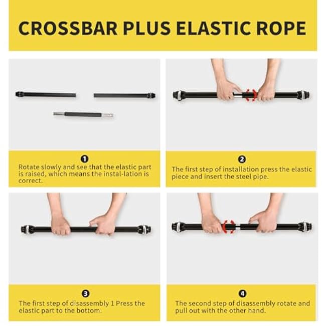 Resistance Band Bar, Portable Pilates Bar with Resistance Bands Home Gym Workouts Stick Squat Yoga Pilates Flexbands Kit for Full Body Shaping